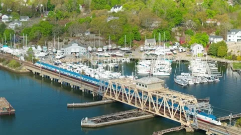 NextGen Acela Train Aerial Stock Footage 335097158