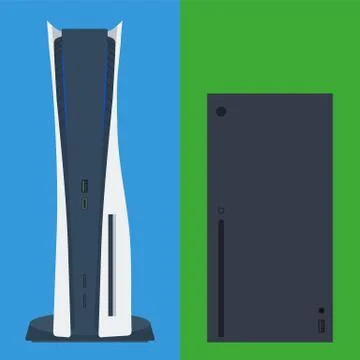 Nextgen consoles. Video games. Vector illustration. Flat design. Stock Illustration