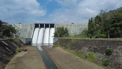 Neyyar dam shutter, gravity dam in Thiruvananthapuram, Kerala Stock Footage 227999978