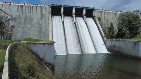 Neyyar dam shutter, gravity dam in Thiruvananthapuram, Kerala Stock Footage 228000250