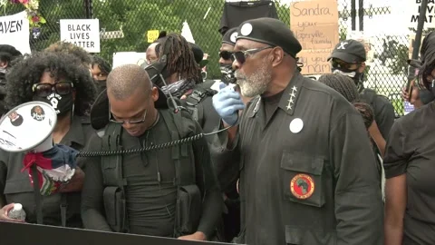 NFAC leader Grandmaster Jay is introduced at a BLM rally  Stock Footage 138527197