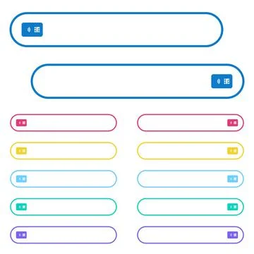 NFC chip card icons in rounded color menu buttons Stock Illustration