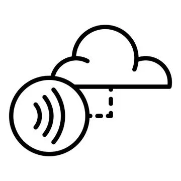 Nfc cloud data icon, outline style Stock Illustration