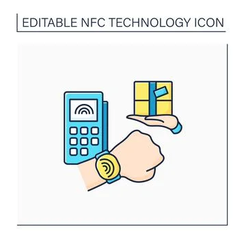 NFC color icon 스톡 일러스트