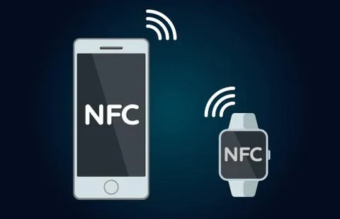 NFC concept flat icon イラスト素材