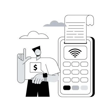 NFC connection abstract concept vector illustration. Stock Illustration