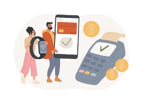 NFC connection isolated concept vector illustration. Ilustración de archivo