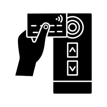 NFC credit card reader glyph icon Stock Illustration