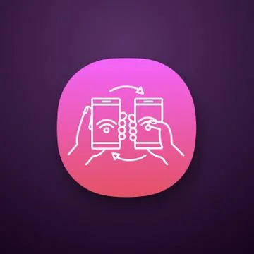 NFC data transfer app icon Stock Illustration