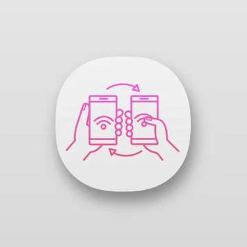 NFC data transfer app icon Stock Illustration