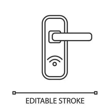 NFC door lock linear icon Stock Illustration