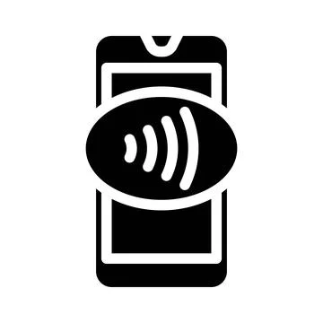 Nfc enabled phone glyph icon vector illustration Stock Illustration