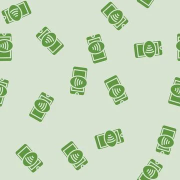 Nfc enabled phone glyph vector seamless pattern Illustrazione stock