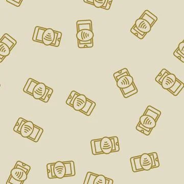 Nfc enabled phone line vector seamless pattern 스톡 일러스트