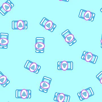 Nfc enabled phone vector seamless pattern Stock Illustration
