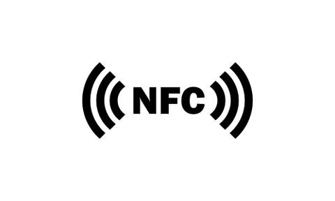 NFC icon in black. Wireless payment. Vector on isolated white background. EPS Stock Illustration