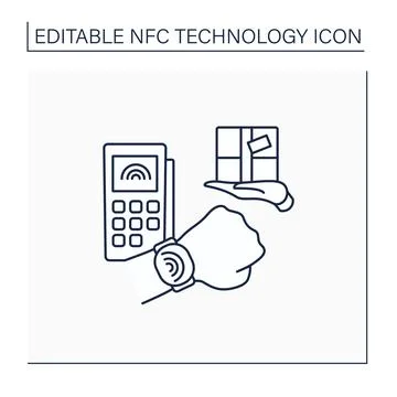 NFC line icon Stock Illustration