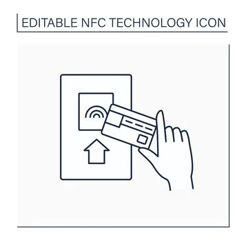 NFC line icon Stock Illustration