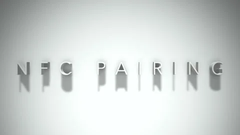Nfc pairing 3D title animation with shadows on a white background Stock Footage 297216299