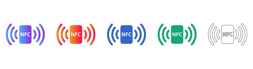 NFC Payment and Wireless Connectivity Icons Illustration