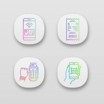 NFC payment app icons set Stock-Illustration