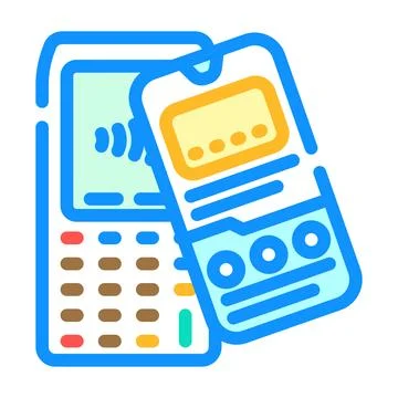 Nfc payment app technology color icon vector illustration Stock Illustration