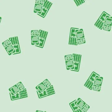 Nfc payment app technology glyph vector seamless pattern Stock Illustration