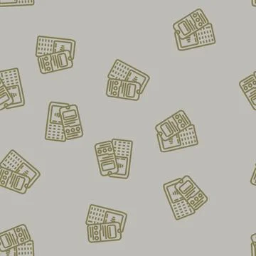 Nfc payment app technology line vector seamless pattern Stock Illustration