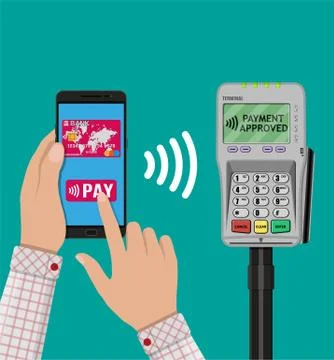 Nfc payment flat design style Stock Illustration
