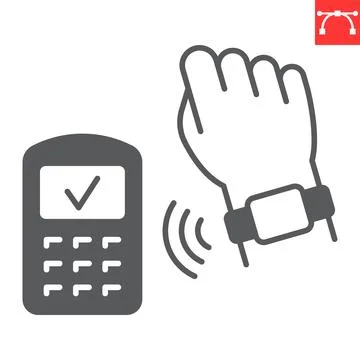 NFC payment glyph icon Stock Illustration