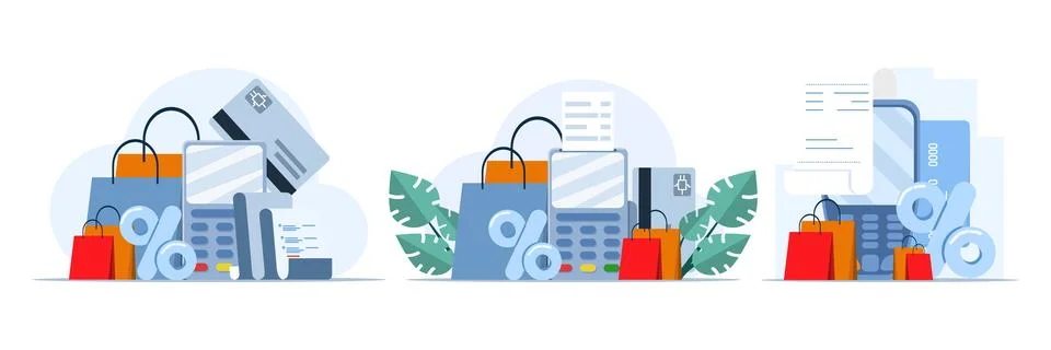 NFC payment illustration set Ilustración de archivo
