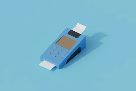 Nfc payment machine single isolated object. 3d render illustration イラスト素材