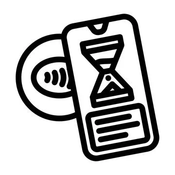 Nfc payment in progress line icon vector illustration Illustrazione stock