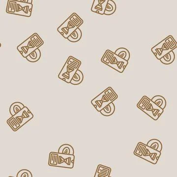 Nfc payment in progress line vector seamless pattern Stock Illustration