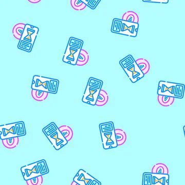 Nfc payment in progress vector seamless pattern Stock Illustration