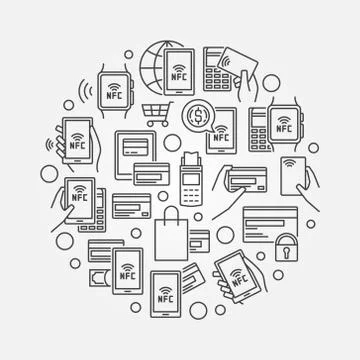 NFC payment round illustration Stock Illustration