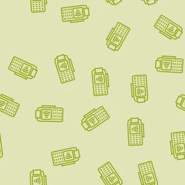 Nfc payment terminal line vector seamless pattern イラスト素材