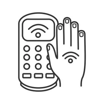 NFC payment terminal linear icon Stock Illustration