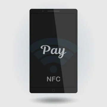 Nfc payment vector illustration. Mobile payment trough POS. Making wireless Stock Illustration