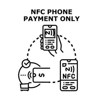 Nfc phone payment only technology concept Stock Illustration