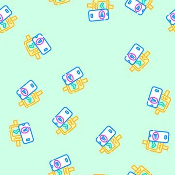 Nfc public transport vector seamless pattern Stock Illustration