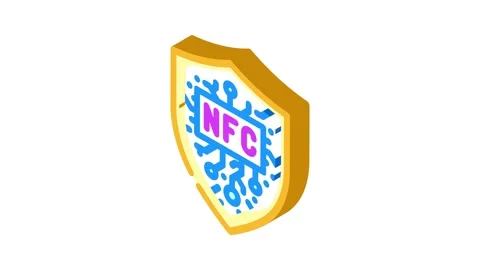 Nfc security technology isometric icon animation Stock Footage 327281342