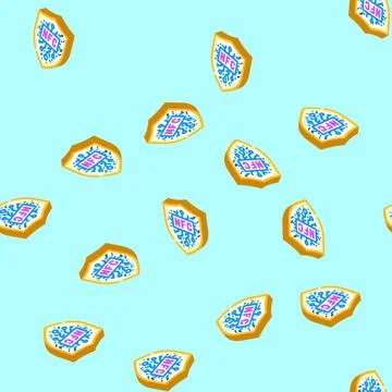 Nfc security technology isometric icon seamless pattern Stock Illustration