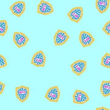 Nfc security technology vector seamless pattern 스톡 일러스트