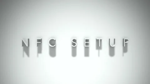 Nfc setup 3D title animation with shadows on a white background Stock Footage 297216302