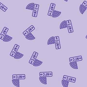 Nfc signal line vector seamless pattern Illustrazione stock
