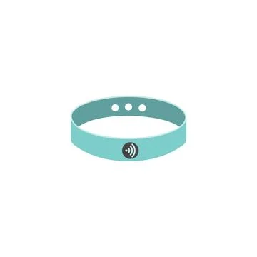 Nfc smart bracelet icon. Flat illustration of nfc smart bracelet 库存插图