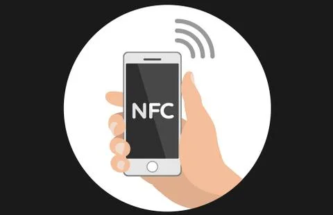 NFC smart phone concept flat icon Stock Illustration