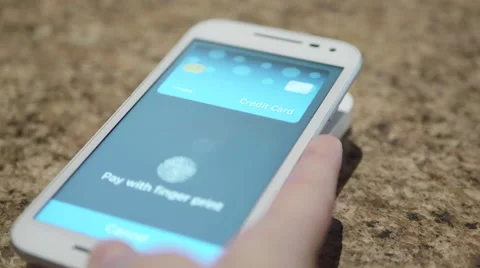 NFC Smart Phone Payment at Square Terminal Closeup Vidéo 63472683