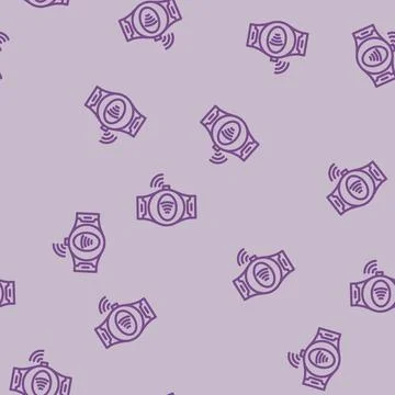 Nfc smartwatch technology line vector seamless pattern Stock Illustration